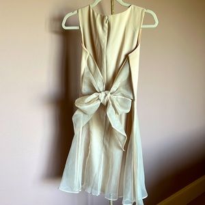 Vintage Ann Taylor cCream Party dress with sheer overlay